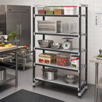 Thumbnail image #2 for Cambro Camshelving® Elements EXU183684S5480 5-Tier Solid Stationary Starter Polymer Shelving Unit, 18" Deep x 36" Wide x 84" High
