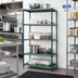 Thumbnail image #2 for Quantum 5-Tier Stationary Wire Plastic Mat Shelving Unit, 30 x 24 x 74 Inches, Green Epoxy