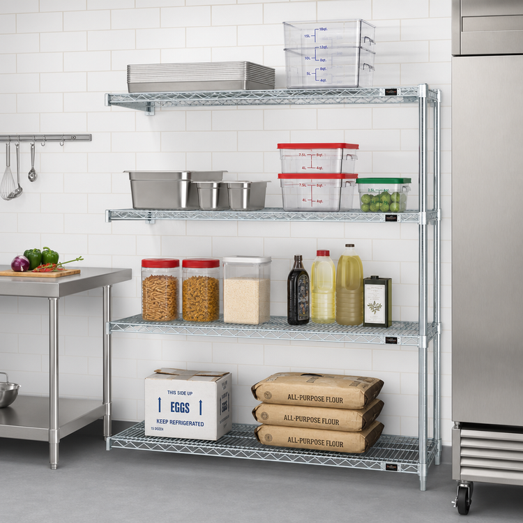 Product image #2 for EAGLEbrite 4-Tier Add-On Wire Shelving Unit, 72-Inch W x 24-Inch D x 63-Inch H, Zinc Finish