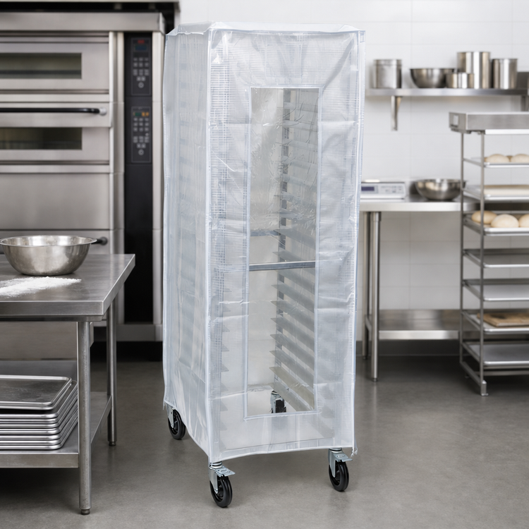 Product image #2 for Winco Heavy Duty Full-Height Sheet Pan Rack Cover with Window, Translucent White