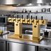 Thumbnail image #2 for Perlick 4006-16BTF2 Extra-High 16-Faucet Countertop Glycol-Cooled Bridge Tee Draft Beer Tower, Tarnish-Free Brass