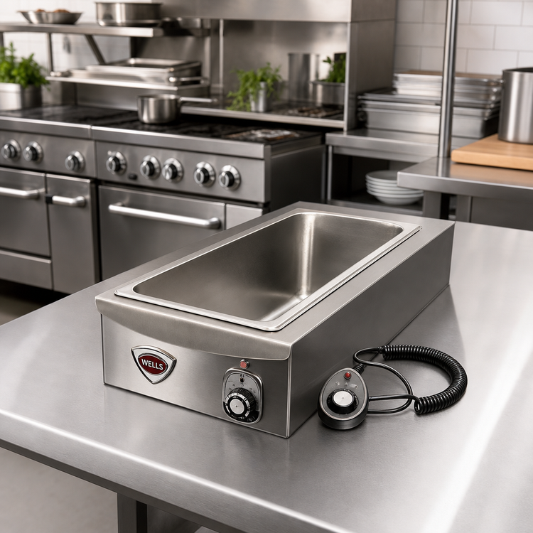 Product image #2 for Wells Half-Size Built-In Electric Hot Food Well, Top-Mount, Single 6 x 20 Pan Opening, With Drain