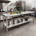 Thumbnail image #2 for Eagle Spec-Master Marine Series Open Base Stainless Steel Work Table with Adjustable Undershelf, 144 x 24 Inches