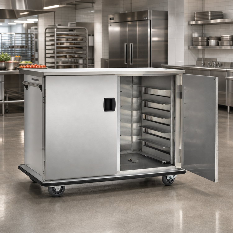 Product image #2 for FWE Mobile Non-Insulated Patient Tray Cart, Stainless Steel
