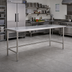 Thumbnail image #2 for Eagle Group Budget Series 144-Inch x 30-Inch Flat Top Stainless Steel Work Table with Tubular Base