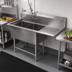 Thumbnail image #2 for John Boos Pro-Bowl 2-Compartment Commercial Sink with Right Drainboard, 58-3/16 Inch Wide