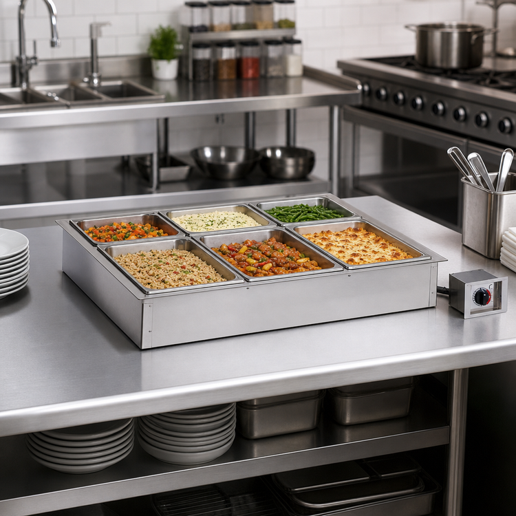 Product image #2 for Alto-Shaam Halo Heat 300-HW/D643 Drop-In Electric Waterless Hot Food Well, 3 Full-Size and 3 Third-Size Pan Capacity