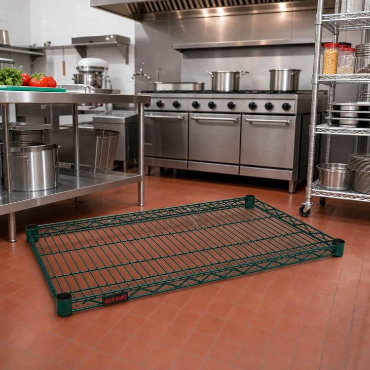 Product image #2 for Eagle Group Valu-Gard 72 Inch x 36 Inch Green Epoxy QuadTruss Wire Shelf