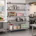 Thumbnail image #2 for Eagle Group Quad-Adjust 4-Tier Stationary Starter Wire Shelving Unit, 72 x 18 x 74 Inches, Stainless Steel Finish