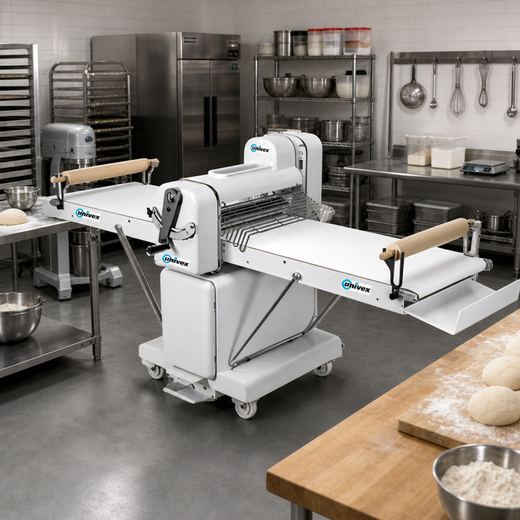 Product image #2 for Univex SFG 600 TM Reversible Floor Dough Sheeter with 24-Inch Hard Chrome Rollers