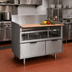 Thumbnail image #2 for La Rosa 42-Inch x 30 1/2-Inch Stainless Steel Equipment Stand with Dry-Drawer Base, Richlite Cutting Board, and 2 Drawers