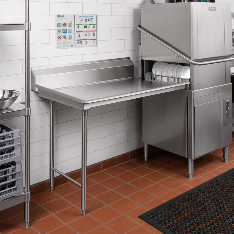 Product image #2 for Eagle Group Straight Clean Dishtable, Left-to-Right, 36W x 30D x 43-1/2H, 16/430 Stainless Steel Top