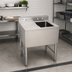 Thumbnail image #2 for Serv-Ware 24-Inch 1-Bowl Left-Drainboard Stainless Steel Bar Sink with Backsplash