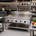 Thumbnail image #2 for Jade Range (Middleby) Supreme JGM-2442-F Gas Floor Model Griddle, 42-Inch, 1-Inch Smooth Steel Plate, Manual Controls