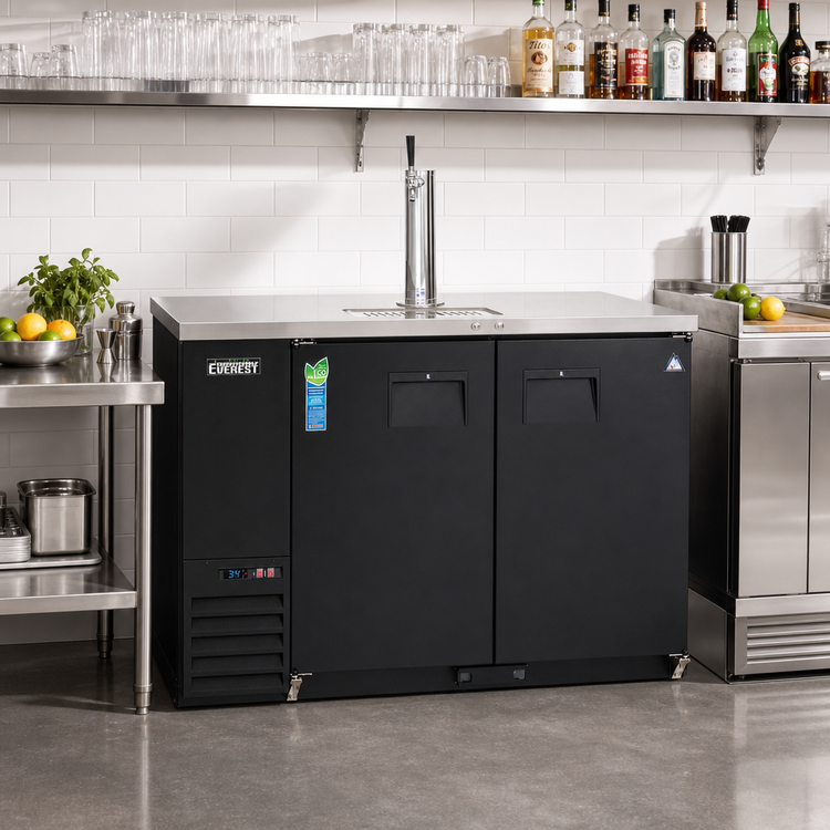 Product image #2 for Everest Refrigeration Two-Section Back Bar & Direct Draw Keg Refrigerator Combo, 20 Cu. Ft., Single Faucet