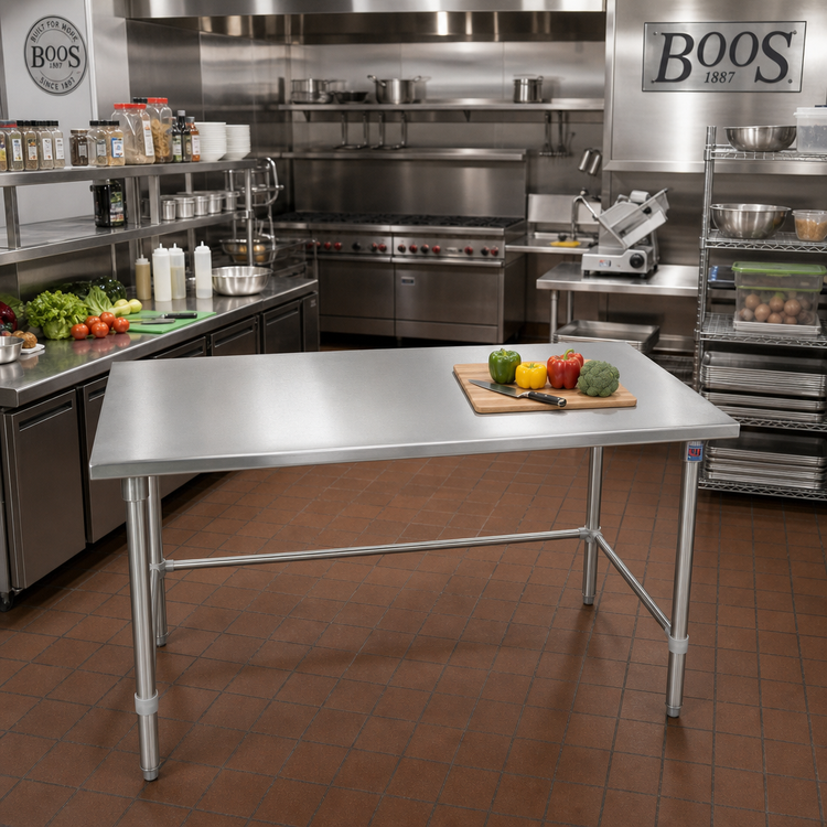 Product image #2 for John Boos Stallion 60-Inch x 36-Inch Stainless Steel Flat Top Work Table with Safety Edge
