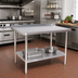Thumbnail image #2 for Klinger's Trading Heavy Duty Stainless Steel Work Table with Backsplash and Undershelf, 48 x 30 x 38 Inches
