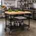 Thumbnail image #2 for QuadTruss 3-Tier Maple Top Demo Cart with 1-3/4 Inch Hardwood Maple Top, 60 x 24 x 34 Inch, Black Epoxy Finish