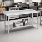 Thumbnail image #2 for Duke Manufacturing 316S-3084-2R 16-Gauge 300 Series Stainless Steel Work Table with 1-1/8-Inch Riser and Undershelf, 30 x 84 x 36 Inches