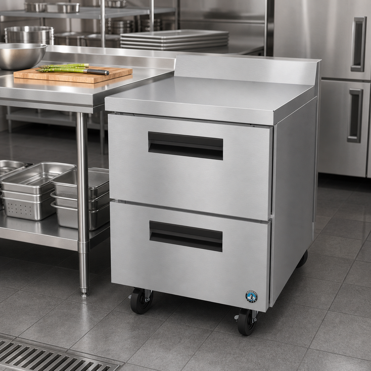 Product image #2 for Hoshizaki Steelheart WF27B-D2 27-Inch 1-Section Worktop Freezer with 2 Drawers