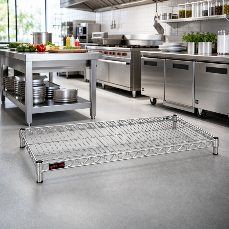 Product image #2 for QuadTruss 72"W x 36"D Stainless Steel Wire Shelf, 600 lb. Capacity