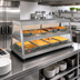 Thumbnail image #2 for Hatco Glo-Ray® 4-Pan Countertop Heated Display Case, See-Thru Straight Glass Front with Rear Sliding Doors