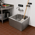 Thumbnail image #2 for John Boos Floor Mounted Single Compartment Stainless Steel Mop Sink, 20 x 16 x 12 Inch Compartment