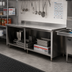 Thumbnail image #2 for Advance Tabco Special Value Series 96 x 30 Inch Open Base Work Table with 5-Inch Backsplash, 16-Gauge 304 Stainless Steel Top