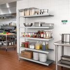Thumbnail image #2 for Fermod Fermostock 5R59C83-E 5-Tier Add-On Polymer Shelving Unit, 83"H x 59"W x 22"D, Gray, 800 lb. per Shelf