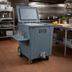 Thumbnail image #3 for Cateraide™ 200 lb. Slate Blue Insulated Mobile Ice Caddy with Removable Lid, Shelf and Front Faucet