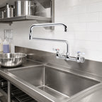 Thumbnail image #2 for Krowne Silver Series 12-824L Backsplash-Mounted Pre-Rinse Faucet, 24-Inch Double Joint Spout, 8-Inch Centers, Ceramic Valve Case of 12