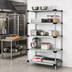 Thumbnail image #2 for Quantum 5-Shelf Solid Stainless Steel Stationary Shelving Starter Kit, 36 x 14 x 86 Inches
