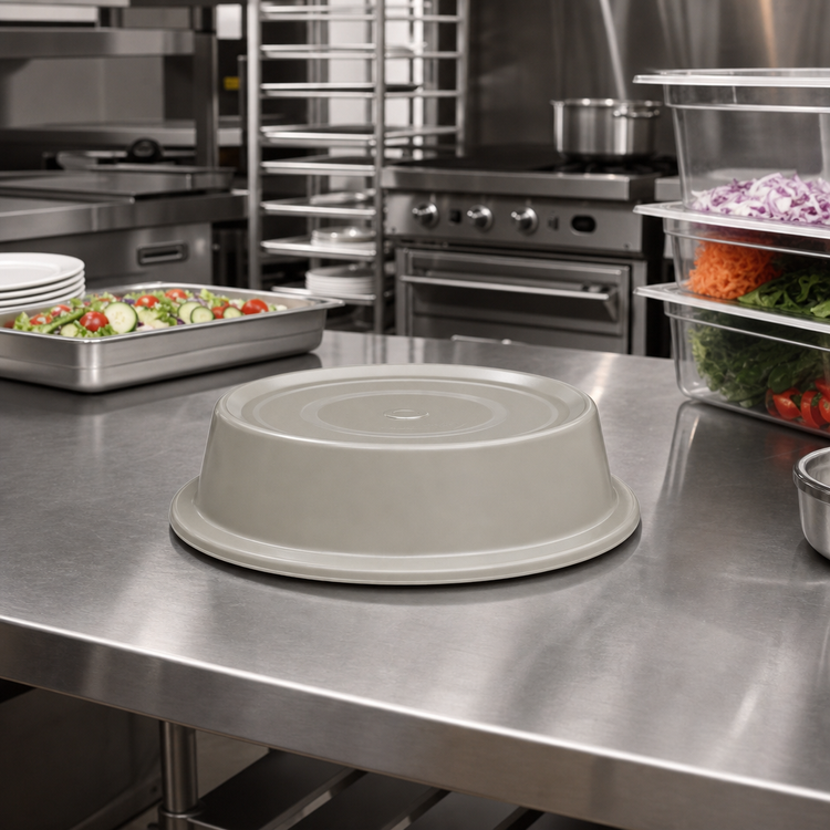 Product image #3 for Cambro Versa Camcover Round Fiberglass Plate Cover, 12-1/4 Inch Inside Diameter, Without Vent Hole, Granite Gray