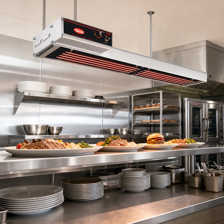Product image #2 for Hatco Glo-Ray High Watt Lighted Dual Infra-Black Strip Heater, 30 Inch, 6-Inch Spacer