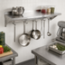 Thumbnail image #2 for John Boos Stallion Wall-Mount Shelf With Pot Rack, Stainless Steel, 24 x 18 x 13 Inches