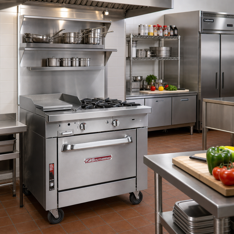 Product image #2 for Southbend Platinum 36-Inch Heavy Duty Gas Range with 4 Open Burners, 12-Inch Griddle, and Standard Oven