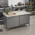 Thumbnail image #2 for John Boos Poly Top Work Table with Stainless Steel Cabinet Base and Sliding Doors, 36