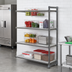 Thumbnail image #2 for Cambro Camshelving Basics Plus 4-Tier Solid Polymer Add-On Shelving Unit, 24-Inch Deep x 54-Inch Wide x 84-Inch High, Brushed Graphite