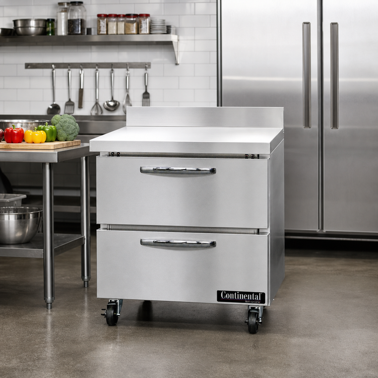 Product image #2 for Continental Refrigerator SWF32NBS-D 32" One-Section Worktop Freezer with Drawers and Backsplash
