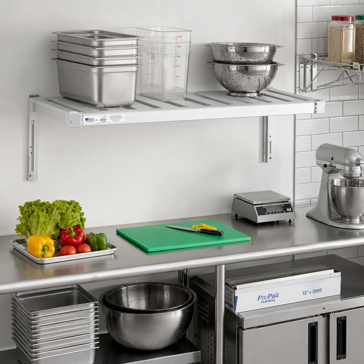 Product image #3 for New Age Adjust-A-Shelf T-Bar Wall-Mounted Aluminum Shelf, 42 x 18 Inches, 1500 lb Capacity