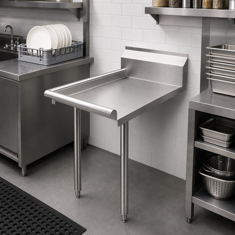 Product image #2 for Straight Clean Dish Table, 36 x 30 Inches, 9-Inch Backsplash