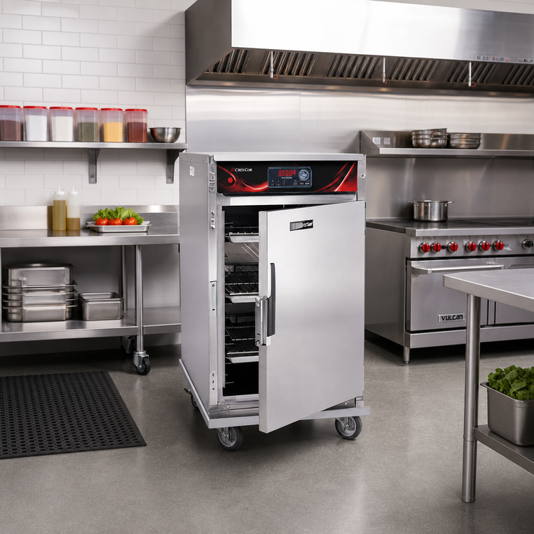 Product image #2 for Cres Cor Roast-N-Hold Mobile Stacked Half-Size Convection Cook and Hold Oven, 4700W, 208V, 1-Phase