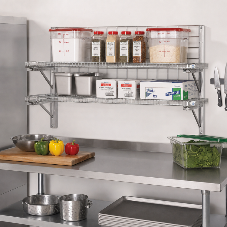 Product image #2 for Eagle Group WalStor Modular Wall-Mounted Wire Shelf Kit, 48 x 18 Inches