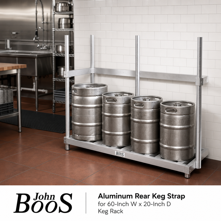 Product image #2 for John Boos Aluminum Rear Keg Strap for 60-Inch W x 20-Inch D Keg Rack