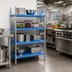 Thumbnail image #2 for QuadPlus 72 x 24 Inch Solid Blue Polymer Shelf Mat with Chrome QuadTruss Frame