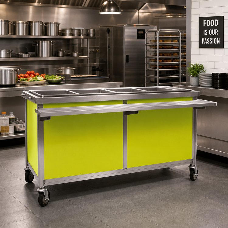 Product image #2 for Director's Choice DCS6-HFU-C 96"W 6-Pan Electric Mobile Hot Food Table