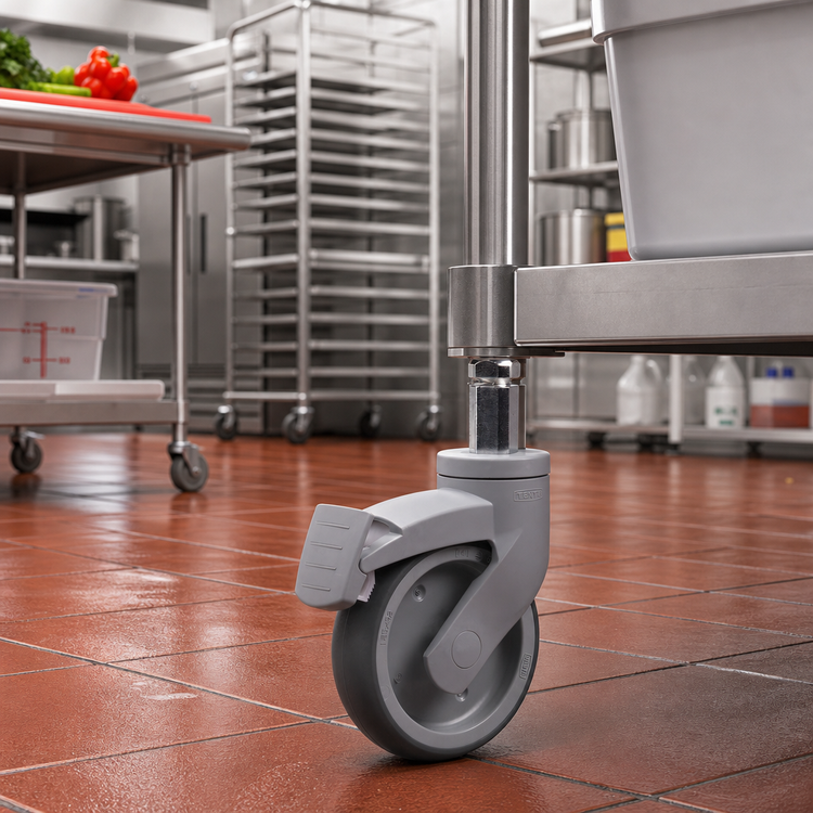 Product image #2 for Cambro 5-Inch Total Locking Stem Caster with Thermoplastic Rubber Wheel
