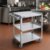 Thumbnail image #2 for Vollrath 3-Shelf Stainless Steel Utility Bus Cart, 300 lb Capacity
