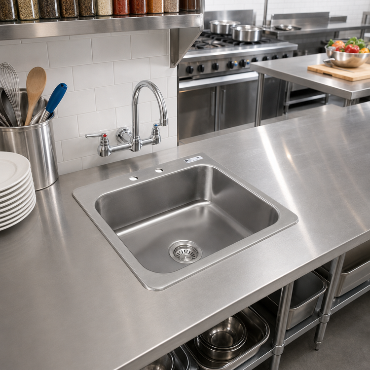 Product image #2 for John Boos Pro-Bowl Drop-In Single-Compartment Stainless Steel Sink with 20 x 16 x 8 Inch Bowl