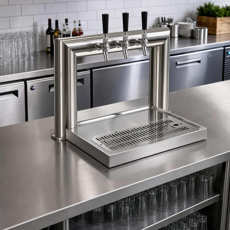 Product image #2 for Perlick Platform Surface Mount Stainless Steel Drip Tray Trough for Lucky/Panther/Sexy Towers
